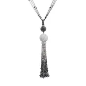 Black and White Diamond Spheres Pendant