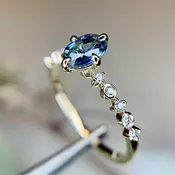 Anais 0.61ct Aqua Sapphire Engagement Ring