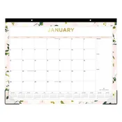 Blue Sky Day Designer Coming Up Roses Monthly Desk Pad Calendar Floral Artwork 22x17 Cream/blush Sheets 12-month (jan-dec): 2025