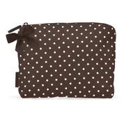 Case-Mate Espresso Polka Dot Bow Crinkle Makeup Bag