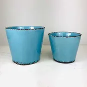 Blue Crackle Planter