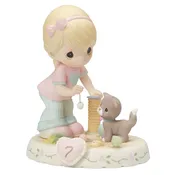 07 Age Seven Blonde - Girl With Kitten And Toys Age 7