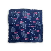 VINTAGE BLUE MINI SCARF POCKET SQUARE — Stash Style