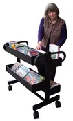 4-Bin Adjustable Book Truck - Black