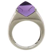 18K Amethyst Cabochon Ring