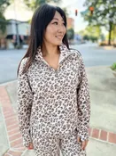Leopard Print Cloud Quarter Zip