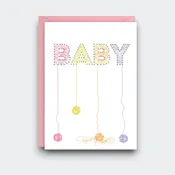 Greeting Card: String Art Baby Girl Card