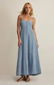 Angel Eyes Twill Midi Dress