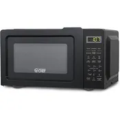 Commercial Chef CHM770B 0.7 Cu. Ft. Countertop Microwave Oven 700W Power with Digital Display 10 Power Levels 99-Minute Timer Glass Turntable Push-Button Door