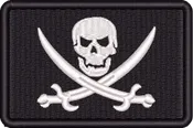 3″ x 2″ Calico Jack – Black &amp; White with Velcro® backing