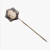 Antique Art Nouveau Cameo Stick Pin