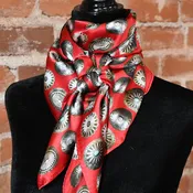 Fringe Scarves - Baby Concho Silk Wildrag in Red