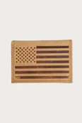 FLAG EMBOSSED LEATHER TRIFOLD WALLET