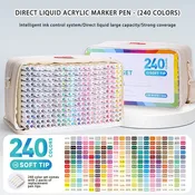 Languo 9pcs Soft Brush Acrylic Marker Pen Set