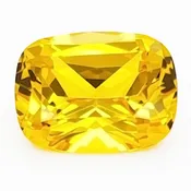 10x8mm Chatham Lab-Grown Antique Cushion Cut Yellow Sapphire Weighs 4.02 – 5.03 Ct.