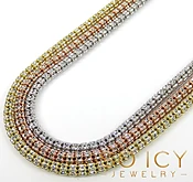 10k Two Tone Gold Diamond Cut Ice Link Chain 18-26" 3.8mm