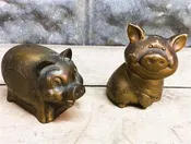 2 Piggy Banks, Salesman Sample, Doorstep Toy Coin Money Arcade Still Bank