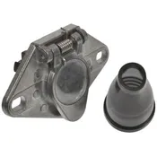 6-Way Economy Chrome-Plated Zinc Diecast Exposed Trailer Connector Socket w/ Rubber Boot