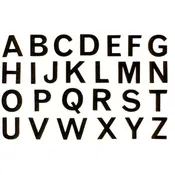 Alphabet Block 1" Letters Black Enamel Fusible Glass Decal