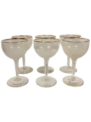 Vintage Frosted Cocktail Glasses with Gold Rim | Set of 6 — Urban Redeux