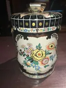 1960s Murray Allen Regal Crown Confection Candy Container Tin Box w/Handle &amp;amp; Lid