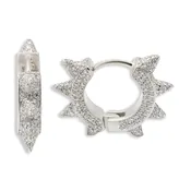 10k Gold Lab Diamond Spike Hoop Earrings 1.62 cwt.