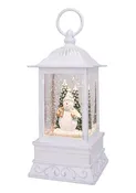 10.5" Snowman in Pine Forest Glitter Lantern