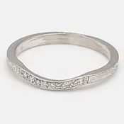 0.02 Carat Round Brilliant J SI1 Diamond Platinum Band Ring