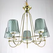 RARE Gerald Thurston Lightolier Brass Chandelier New Old Stock w/ Box 5-Light Lee Dowdy Antiques