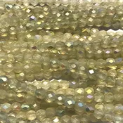 4mm Czech Fire Polish Beads - Antique Crystal AB Matte