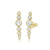 1.12ct Diamond Graduated Bezel Set Earrings