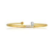 0.39ctw Two-Stone Yellow Diamond and White Diamond Bezel Set Bangle