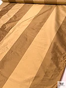 Bold Striped Yarn-Dyed Silk Shantung - Antique Copper Gold