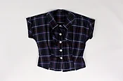 1950s Textured Plaid Short Sleeve Blouse — TRASH