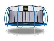 Machrus Moxie Pumpkin-Shaped Outdoor Trampoline Set with Premium Top-Ring Frame Safety Enclosure, 16 FT