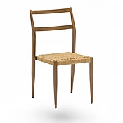 Duke Metal Weatherproof Chair - Teak Color with Rope Seat