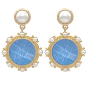 Antique Dotted Stone Drop Earrings