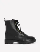 Alex Lace Up Ankle Boots-Black Tumbled Leather