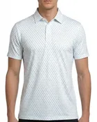 Geometric Micro Print Stretch Golf Polo Shirt