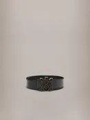4CM REVERSIBLE MA PYTHON EMBOSSED BELT - Black Nickel