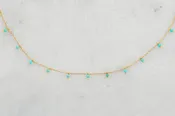 Tiny Turquoise Gold Layering Necklace | Ari O Jewelry
