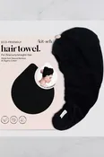 Quick Dry Hair Towel - Eco Black