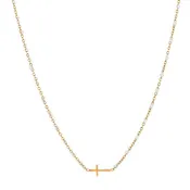 18K SS TARNISH FREE CROSS NECKLACE