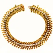 18kt Yellow Gold Diamond Bracelet Vintage 1940s