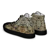 NW Nugz “Bud Face” Design on Men’s high top canvas shoes Photo-Mosaic Dry-Flower Art