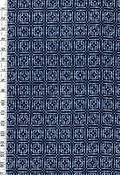 1037- Yukata Fabric - Geometric Squares - Traditional 14" wide - Indigo - By the Half Yard