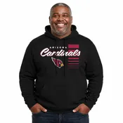 Arizona Cardinals NFL Adult Unisex Retro Script Ultra Soft Fleece Hooded Sweatshirt - Black