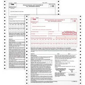 1096 TAX FORM - 2 PART CARBONLESS COPY - 8.50" X 11" SHEET SIZE
