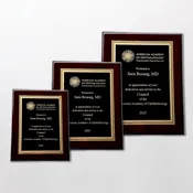 Dark Cherry Piano Finish Plaque with Black/Gold plate