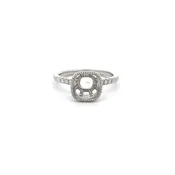 0.05 Carat Round Brilliant I SI1 Diamond Platinum Semi Mount Ring